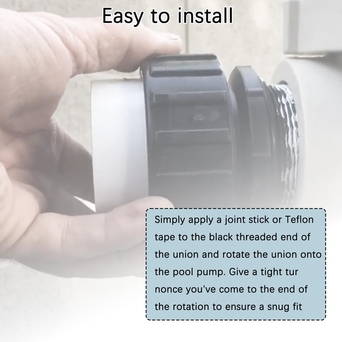 Dicsley hi-temp PVC union withstands elevated pool temperatures