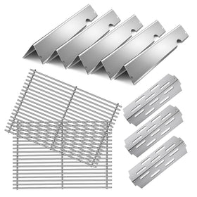 Dictirdy stainless steel grill grate for Weber Genesis II providing even heat.