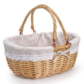 Dicunoy wicker picnic basket open top for outdoor picnics and easy packing