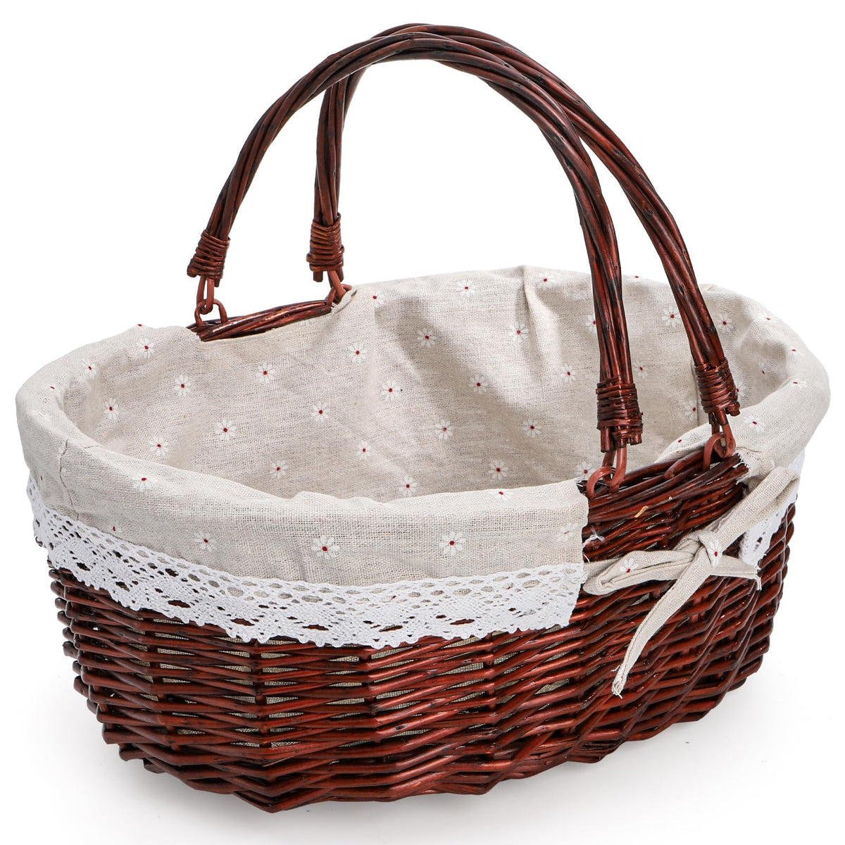 Dicunoy wicker picnic basket open top ideal for picnics and versatile gift packaging