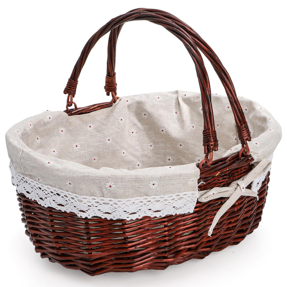 Dicunoy wicker picnic basket open top ideal for picnics and versatile gift packaging