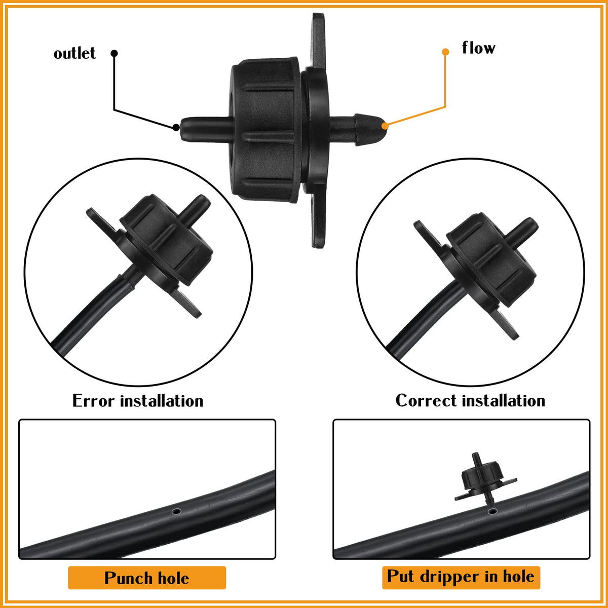 Didaey drip emitter with removable cap for easy cleaning and maintenance.
