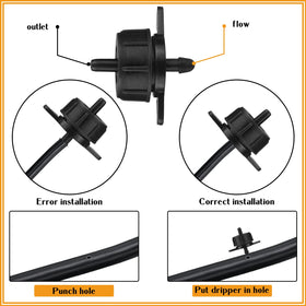 Didaey drip emitter with removable cap for easy cleaning and maintenance.