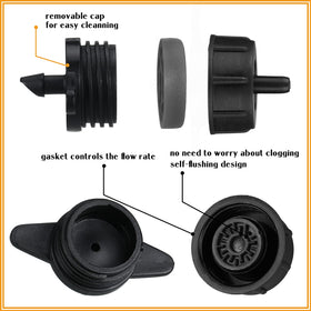 Didaey drip emitter with turbulent flow helps resist clogging in outdoor use.
