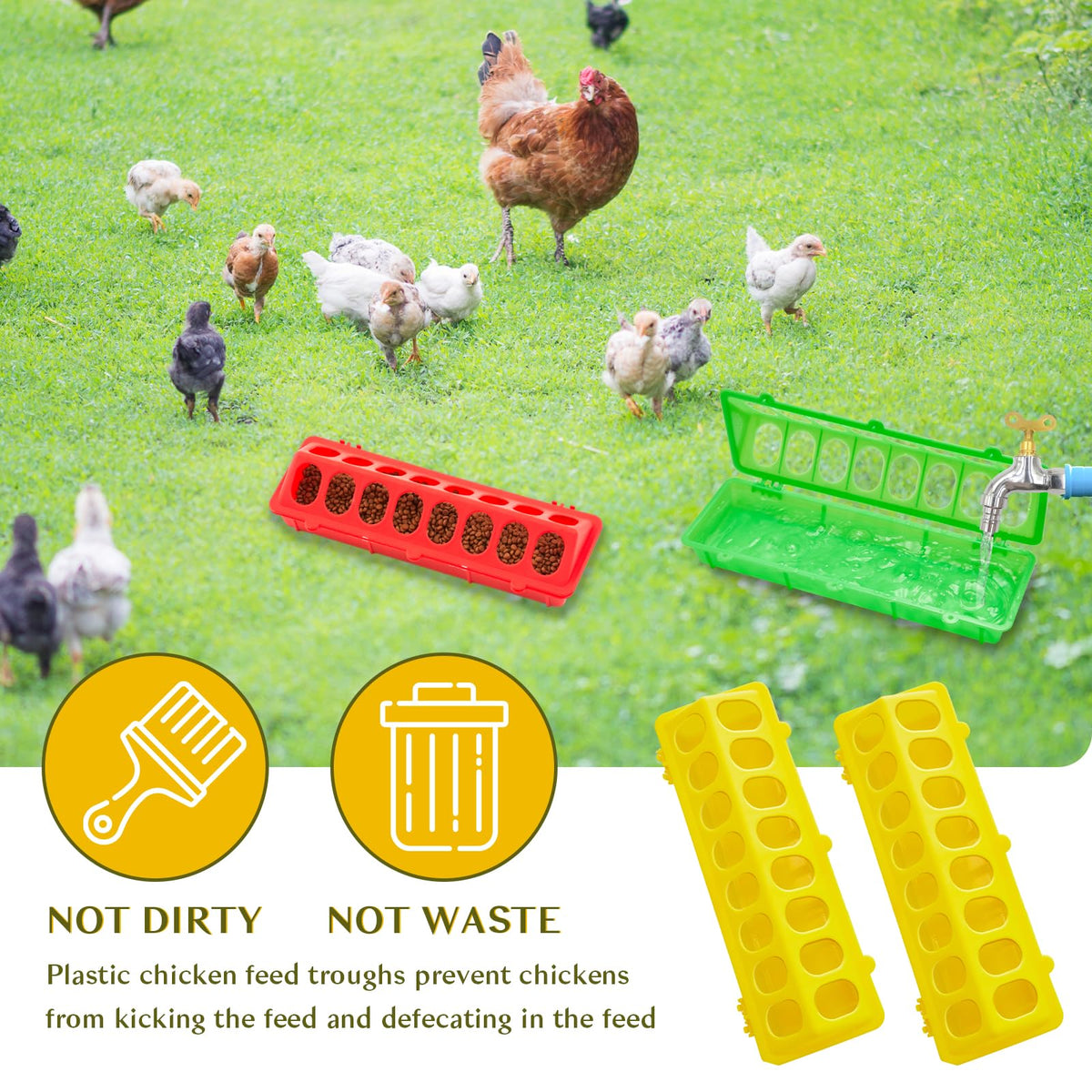 Didaey durable plastic feeder offers long-lasting use in brooders and outdoors.