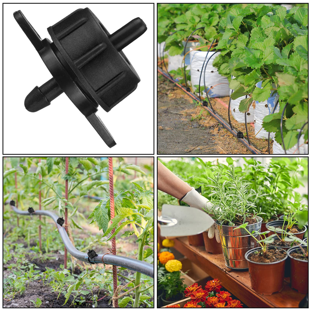Didaey potted plant drip emitter ensures even watering in containers.