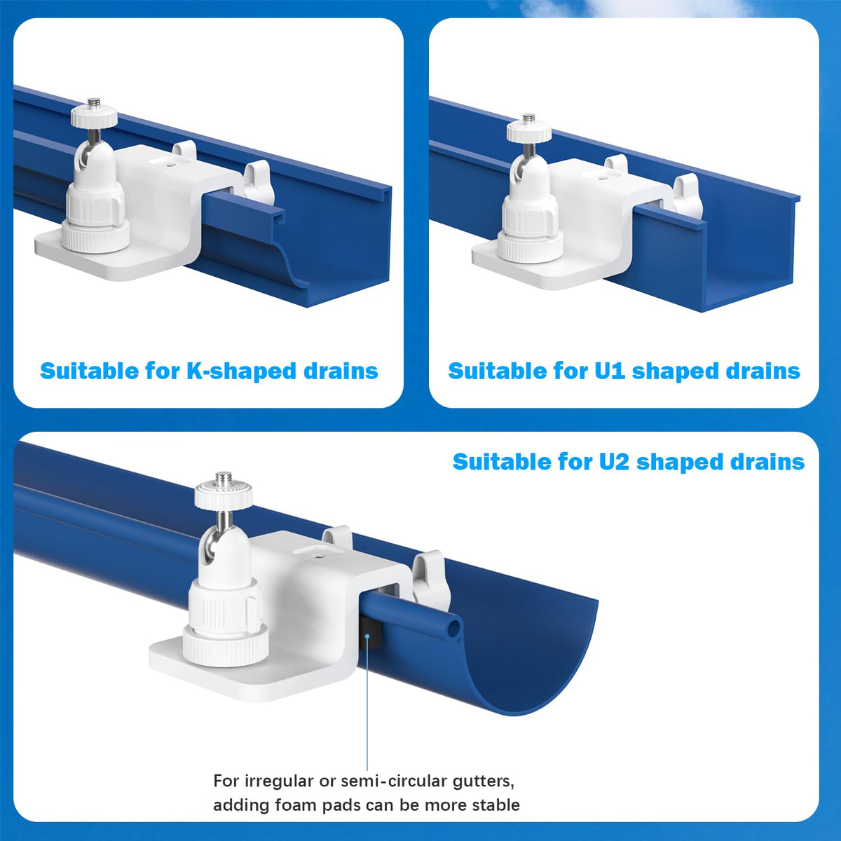 Didalo no-drill installation keeps your gutter intact while mounting solar panels.