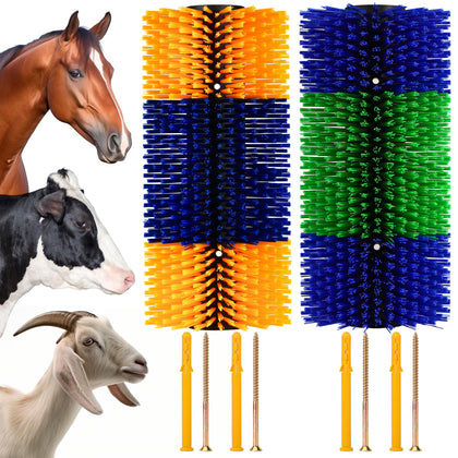 DiDiBirDi livestock scratching brush 2-pack back scratch improves comfort for cattle and goats.