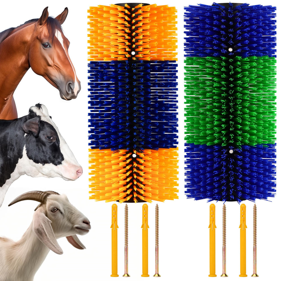 DiDiBirDi livestock scratching brush 2-pack back scratch improves comfort for cattle and goats.
