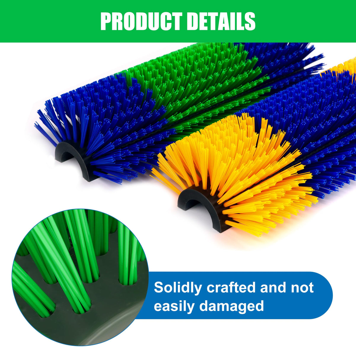 DiDiBirDi brush mounted on farm fence protects equipment from animal rubbing.