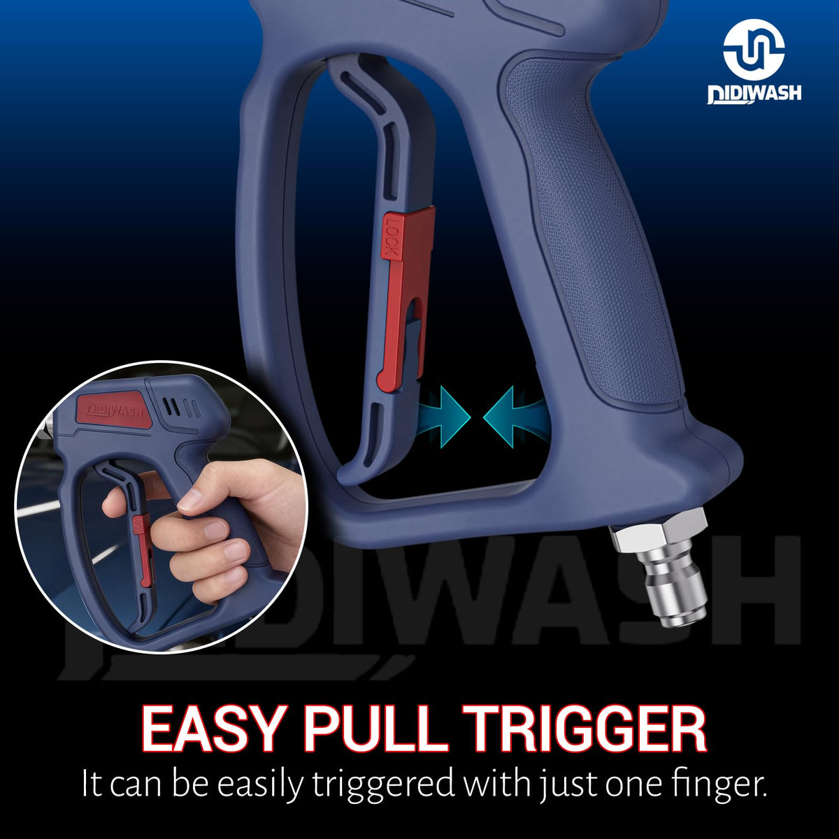 DiDiWash rubber-soft nozzle protects vehicle surfaces during washing