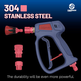DiDiWash gun with rubber-soft nozzle material for stable spray and surface care