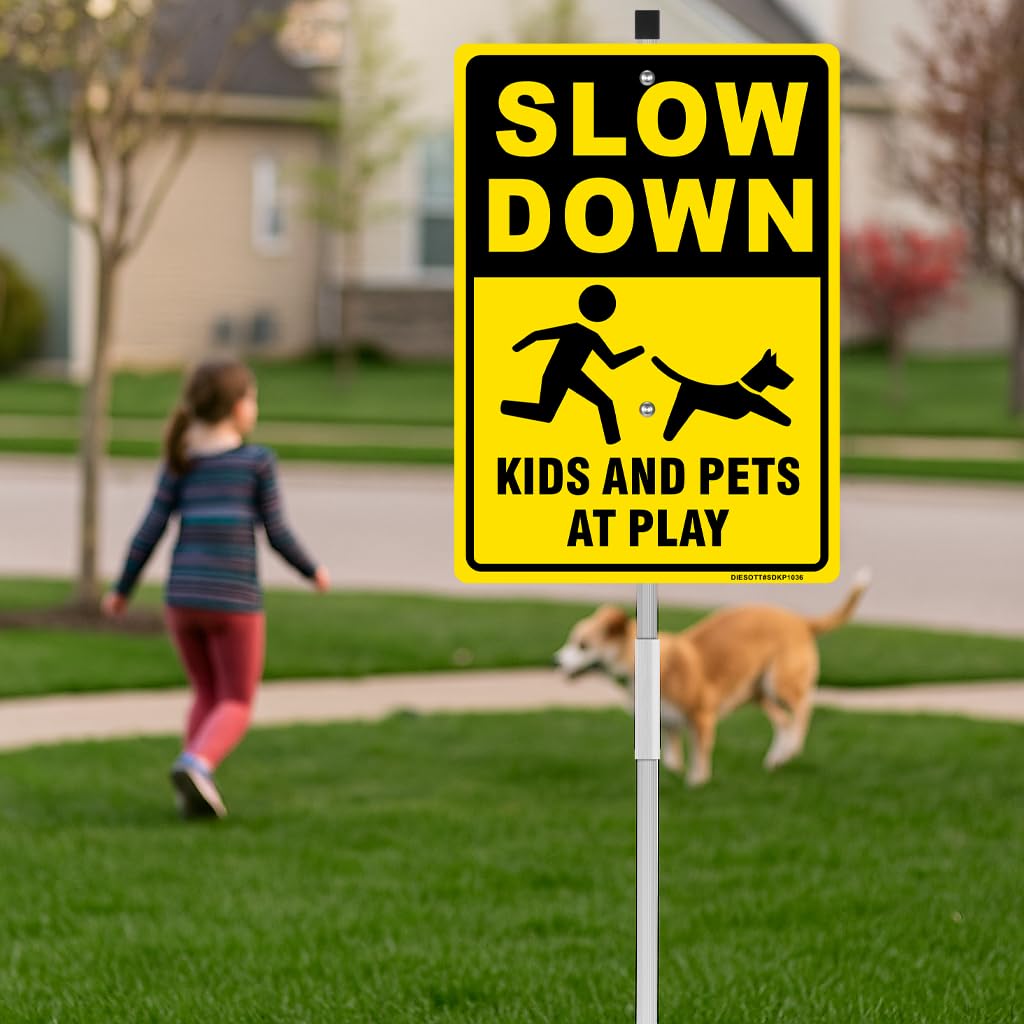 Kid-at-play pattern enhances readability from a distance.