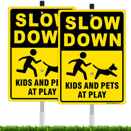 DIESOTT slow-down sign for kids and pets with high visibility.