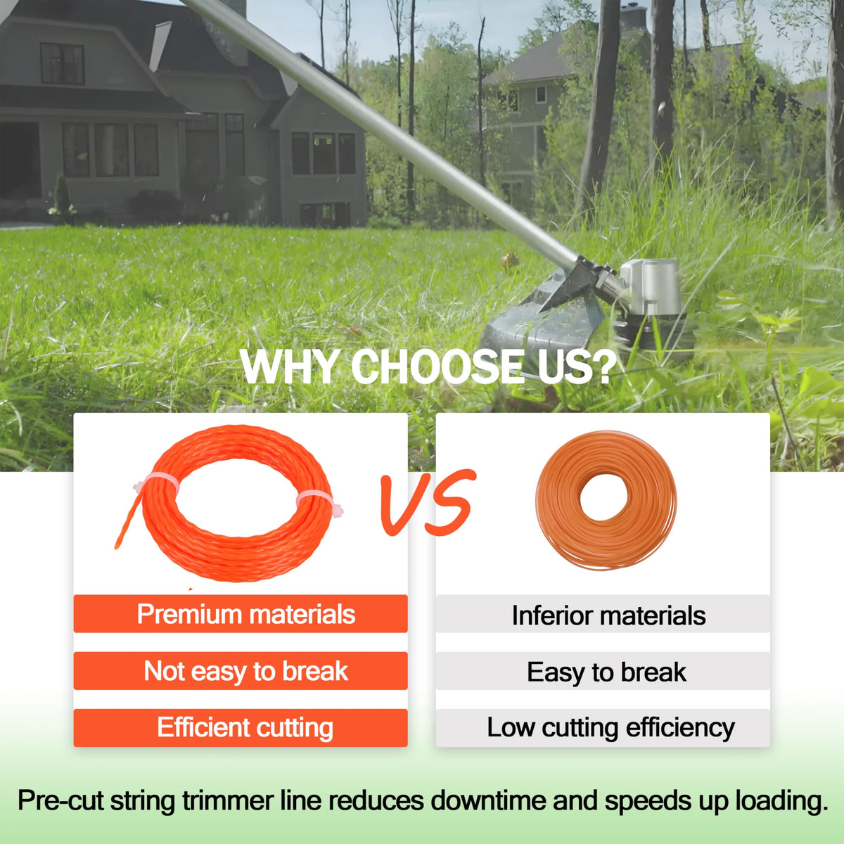 DIFFWELY five-pack trimmer lines for ongoing lawn care