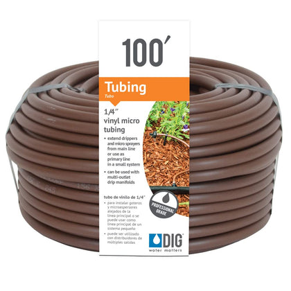 DIG B38100 100ft vinyl tubing for durable irrigation distribution.