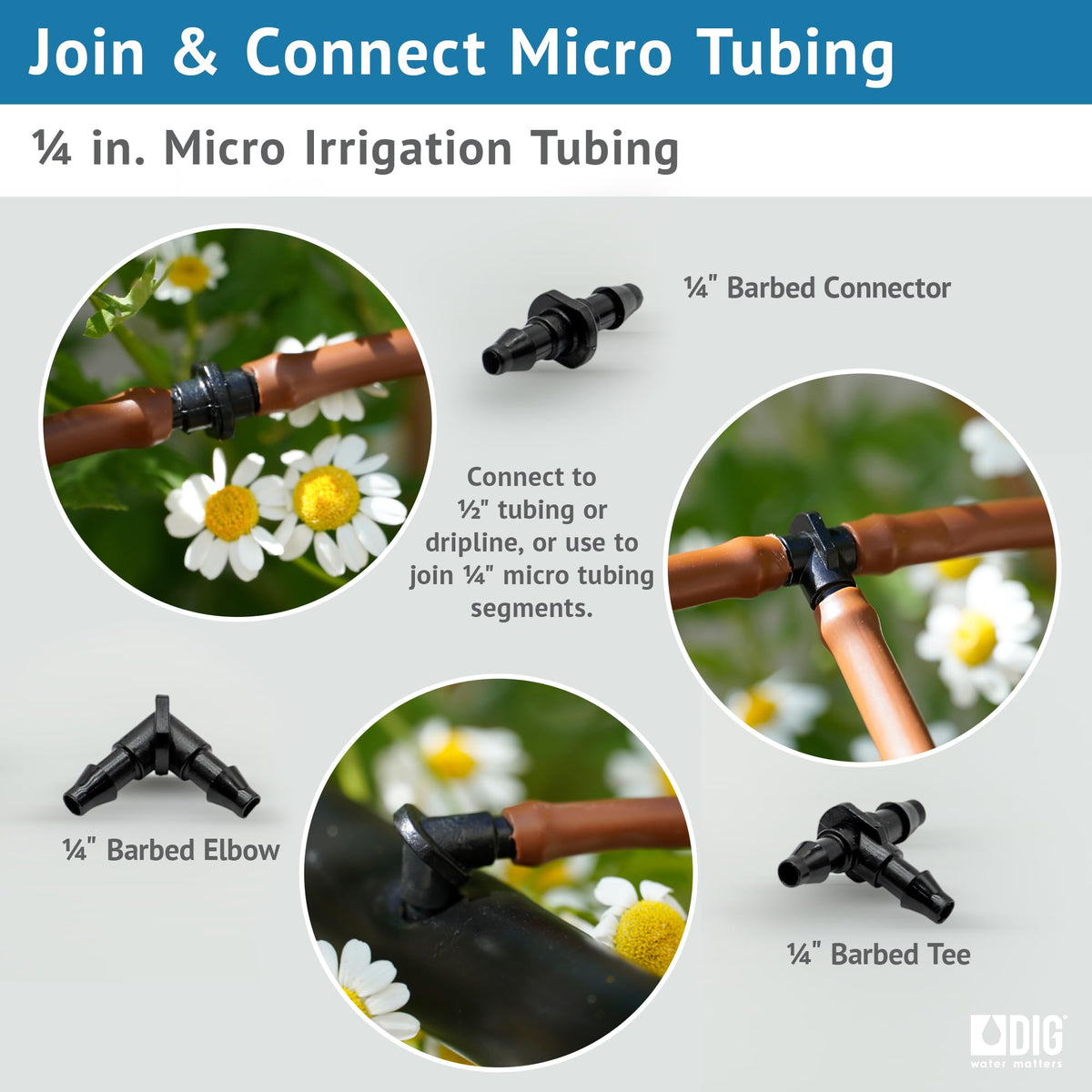 DIG B38100 Flexible irrigation tubing enables versatile garden layouts.