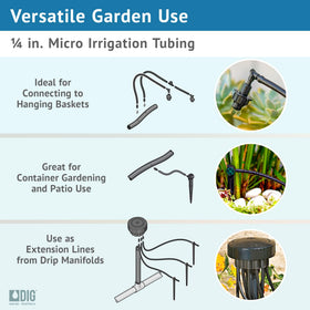 DIG B38100 Robust tubing for drip systems and micro-irrigation setups.
