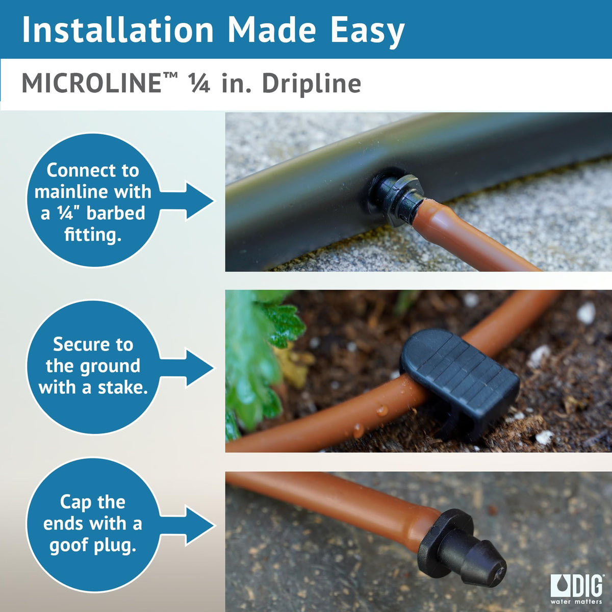 DIG ML-506B durable poly construction for years of reliable irrigation.