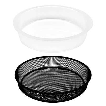 DIGARDPRO 7-inch metal round bird feeder tray with weather-resistant steel mesh for outdoor feeding.