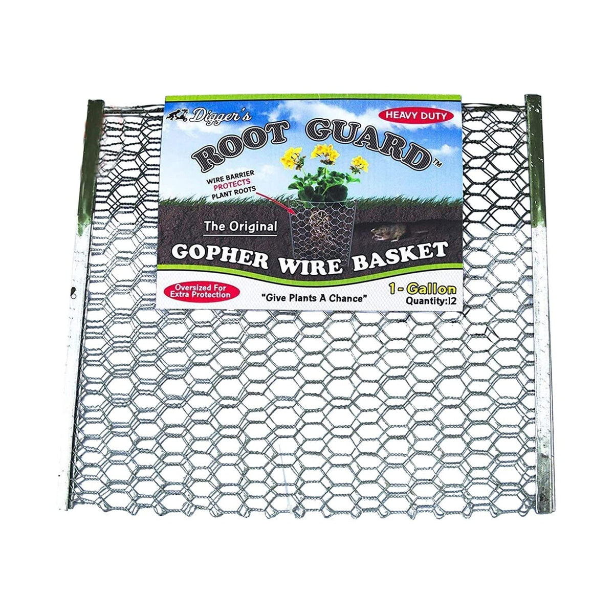 Digger's 1-gallon basket viewed top-down for root protection in beds.