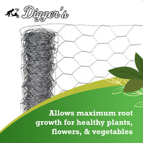 Digger's basket measures 8-inch diameter by 9-inch depth.