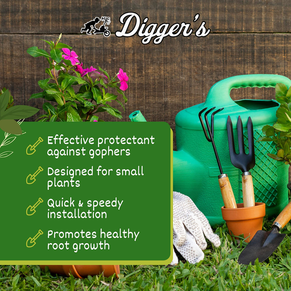 Digger's hex double galvanized mesh close-up shows sturdy root barrier material.