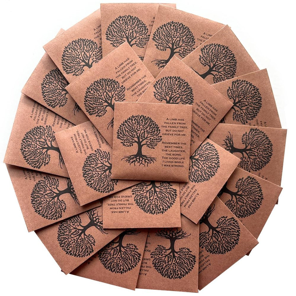 Digital Voyager Forget Me Not Seeds with Tree of Life memorial design for remembrance ceremonies