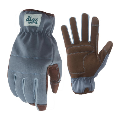 DIGZ women's duck canvas gloves palm close-up showing comfortable, durable grip.