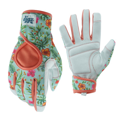 DIGZ Women's Signature Garden Gloves breathable back for all-day comfort.