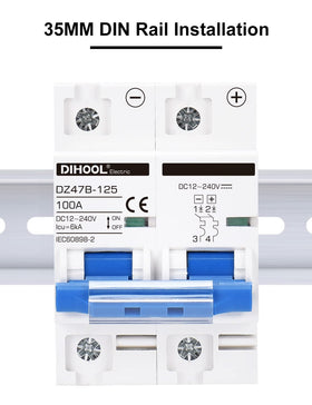DIHOOL compact 36x80x75 mm size fits 35 mm DIN rail.