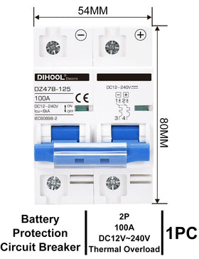 DIHOOL copper terminals ensure secure wiring connections on the breaker.