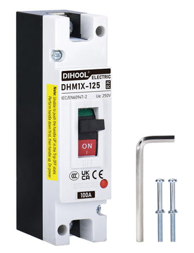 DIHOOL 100A DC disconnect switch front view for main power isolation