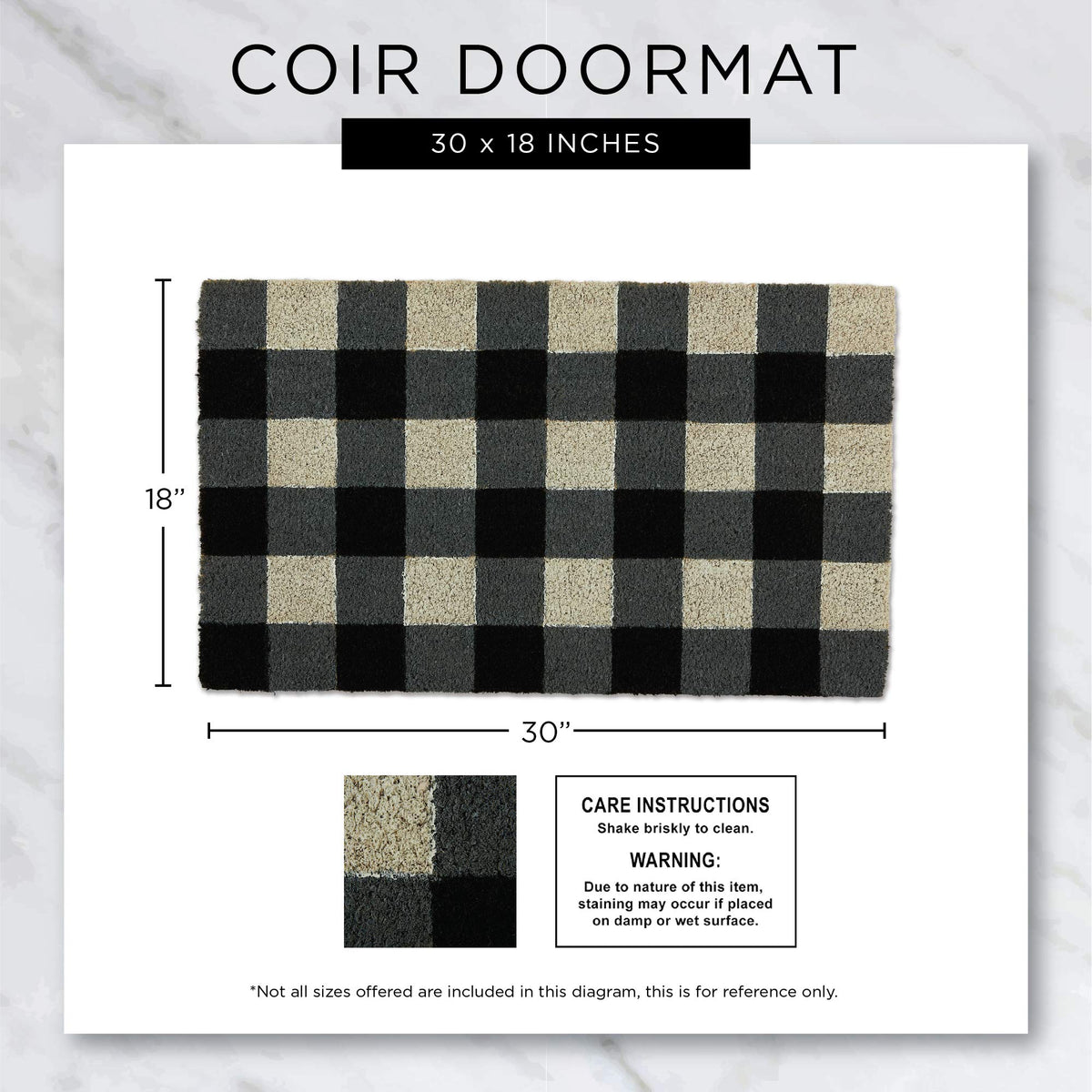 DII coir doormat easy shake-clean maintenance