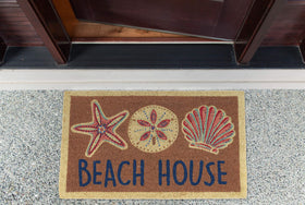 DII coir doormat with non-slip backing for entryway, prevents slipping.
