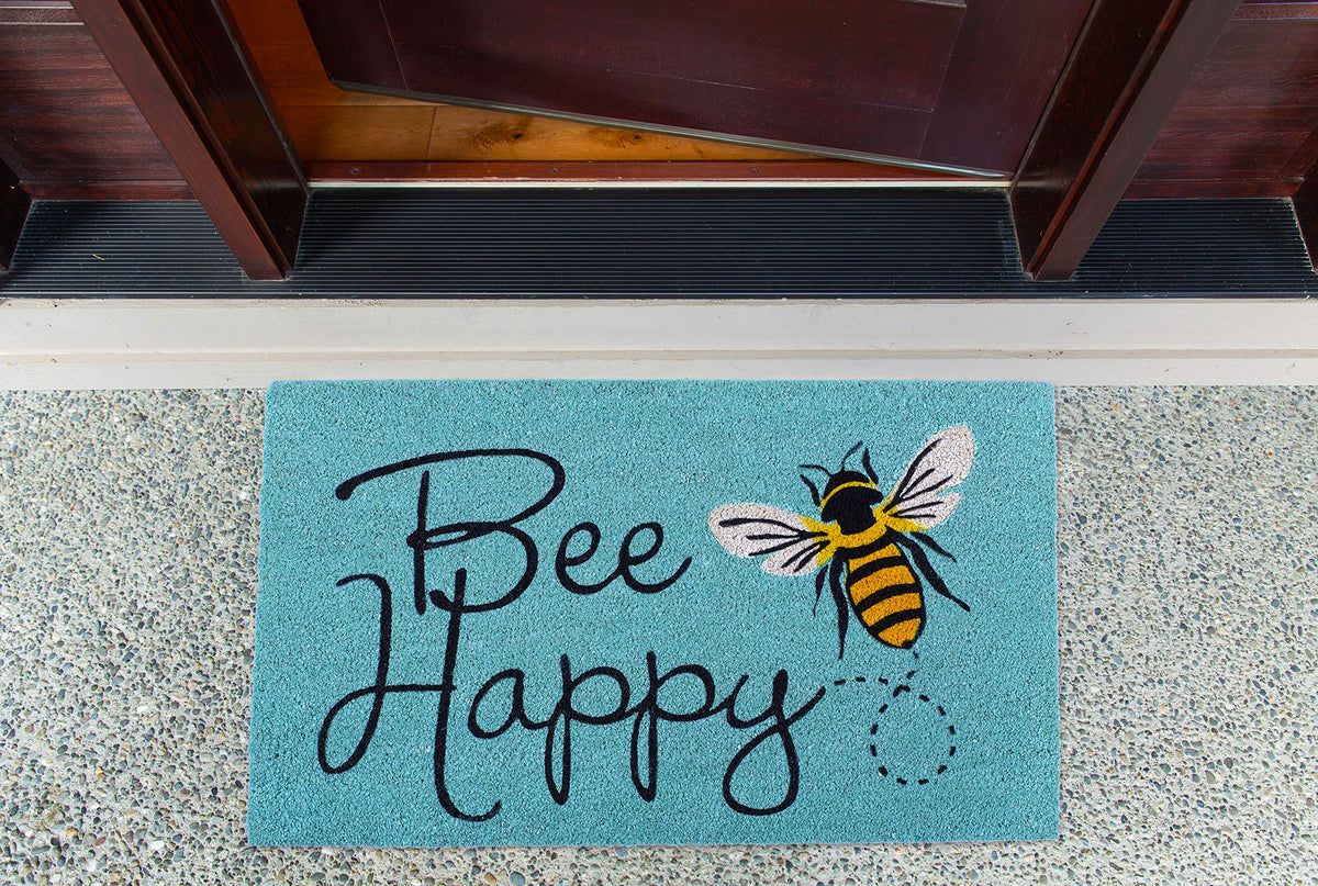 DII coir doormat features non-slip PVC backing for traction