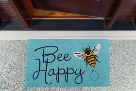 DII coir doormat features non-slip PVC backing for traction