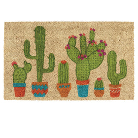 DII cactus doormat front view showing dirt scraping capability.