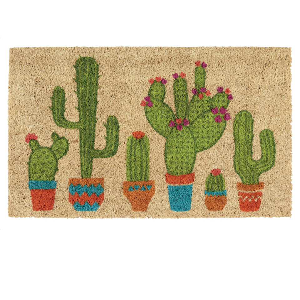 DII cactus doormat front view showing dirt scraping capability.
