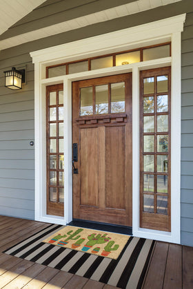 Low-profile 1/2-inch DII doormat allows easy door clearance.