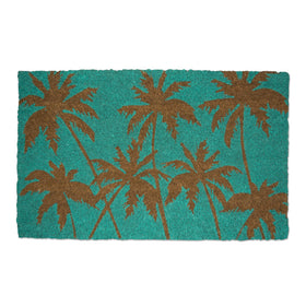 DII Palm Beach doormat full view with welcoming blue coir surface