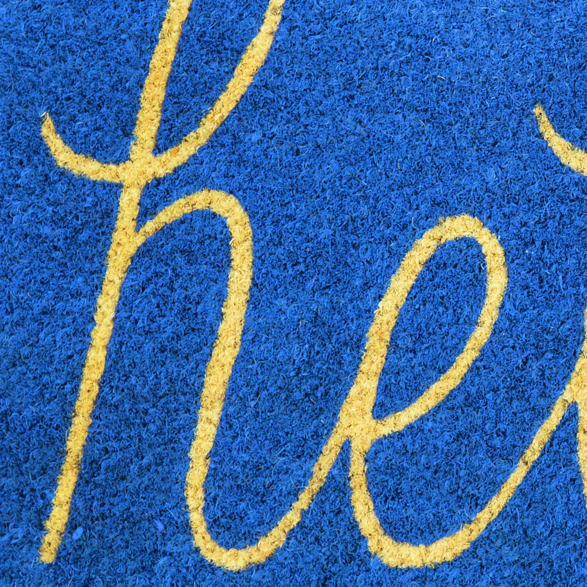 DII Hello Coir Fiber Doormat 18x30 blue fits most entryways neatly