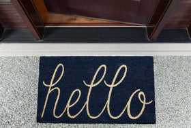 DII Hello Coir doormat image shows durable, pet-friendly entry solution.