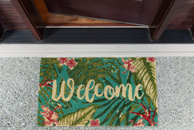 DII tropical coir doormat entryway full view highlighting low-profile design for easy clearance