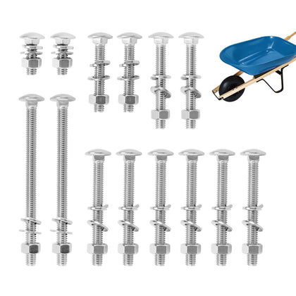 DIICCYO wheelbarrow handle bolt kit laid out for quick selection and repair projects.