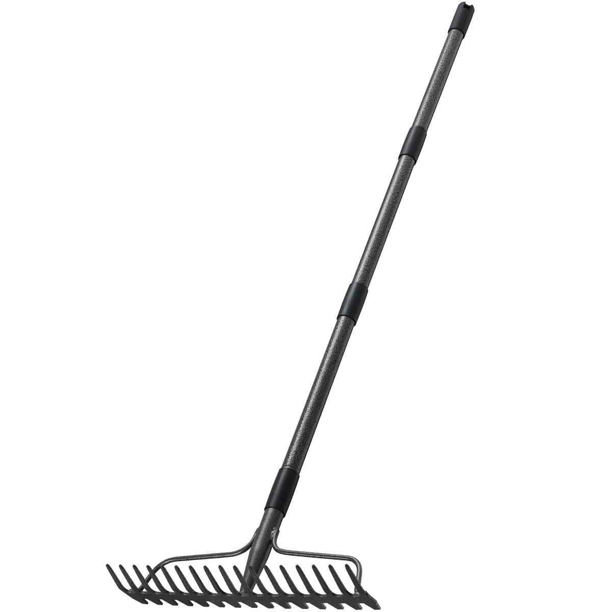 DIIG bow rake with leaves and clippings cleaned up
