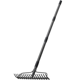 DIIG bow rake with leaves and clippings cleaned up
