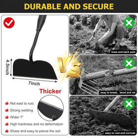 DIIG Draw Hoe 63-inch adjustable weed hoe ideal for standing-up weeding