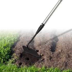 DIIG Draw Hoe long handle garden tool for easy weed control and soil prep