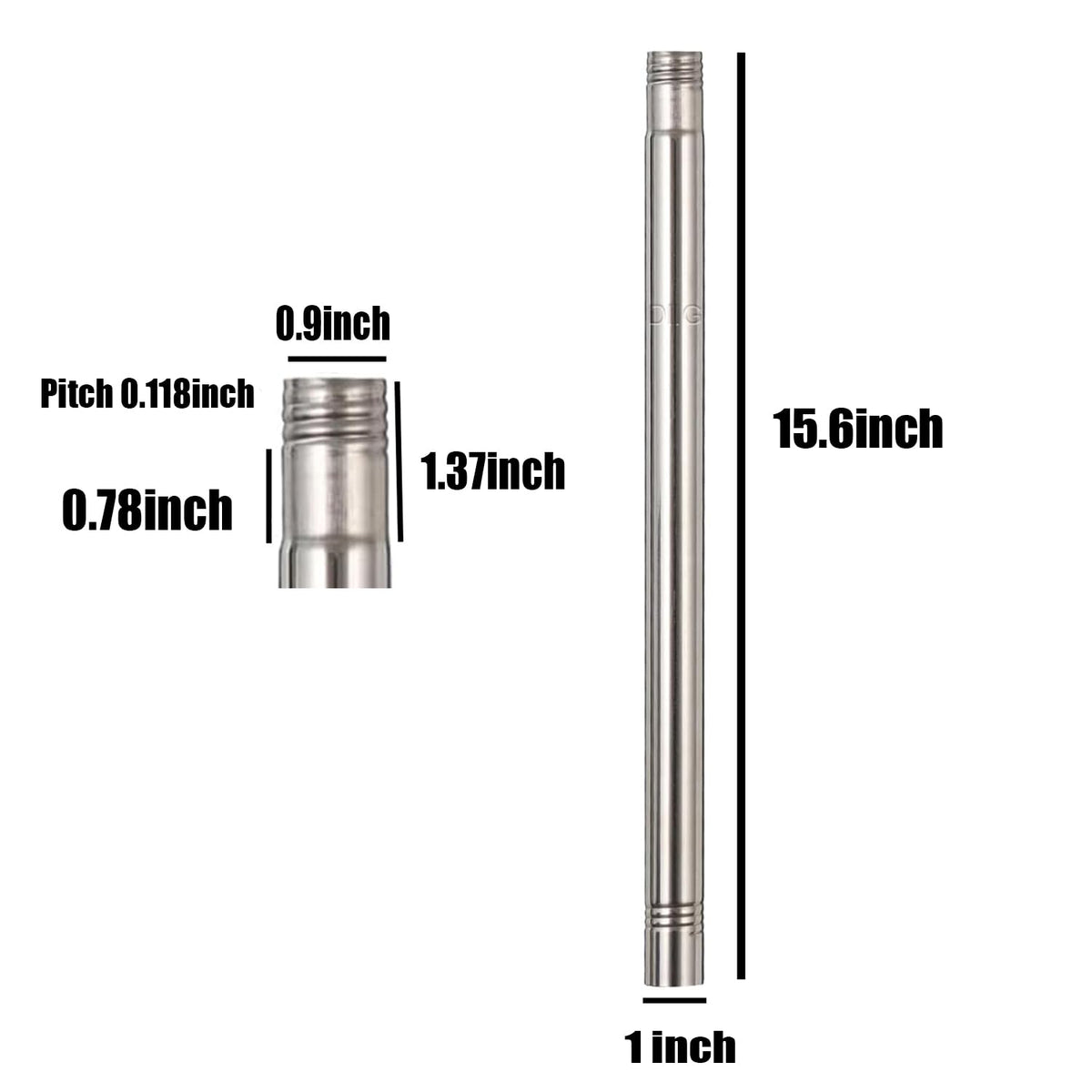 Two silver DIIG extension rods in pack, ideal for upgrading flagpoles